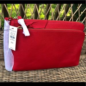 Talbots -NWT - Zip Top Wristlet in Red Pop